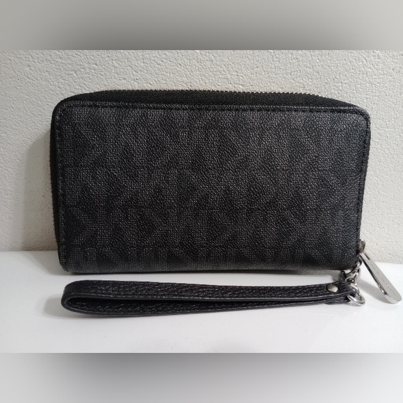 Michael Kors Signature Logo Jet Set Large Wallet Wristlet & NWT Dust Bag - Picture 5 of 15